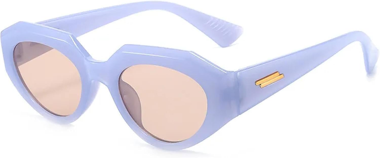 

Модные панк-очки овальной формы для женщин, винтажные «кошачий глаз», мужские очки в стиле стимпанк с леопардовым принтом, защита от ультрафиолета UV400 TVTBBVV, Blue-lightbrown