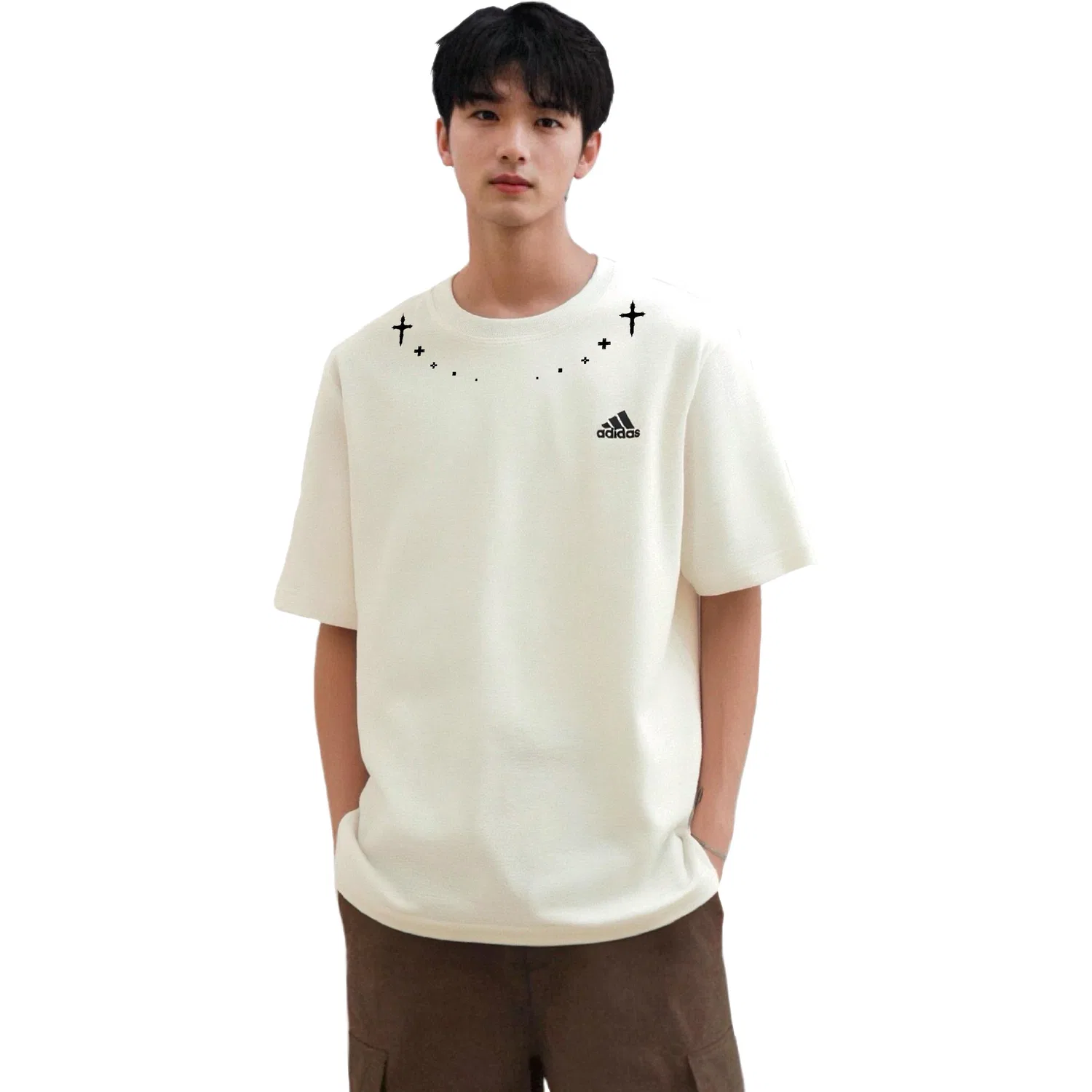 Футболка MUST HAVES унисекс белая с круглым вырезом Adidas, White — фото 4