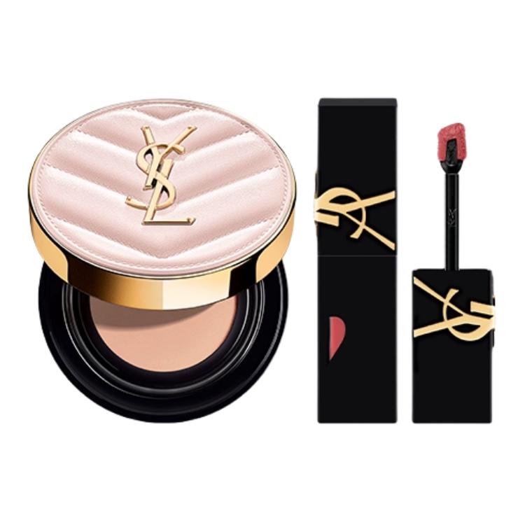 

SAINT LAURENT Черный тюбик бархатный туман издание замок сердце свет блеск для губ воздушная подушка набор косметики натуральный 12g+5.5ml