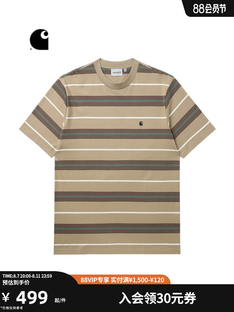 

Футболка Carhartt WIP с логотипом и вышивкой, хаки