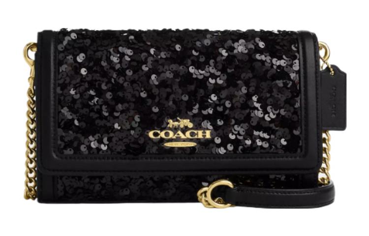 

Кожаная сумка через плечо, кроссбоди Trumpets Women's Black COACH