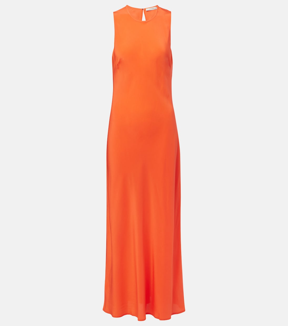 

Валенсийское шелковое макси-платье Asceno, Coral Red