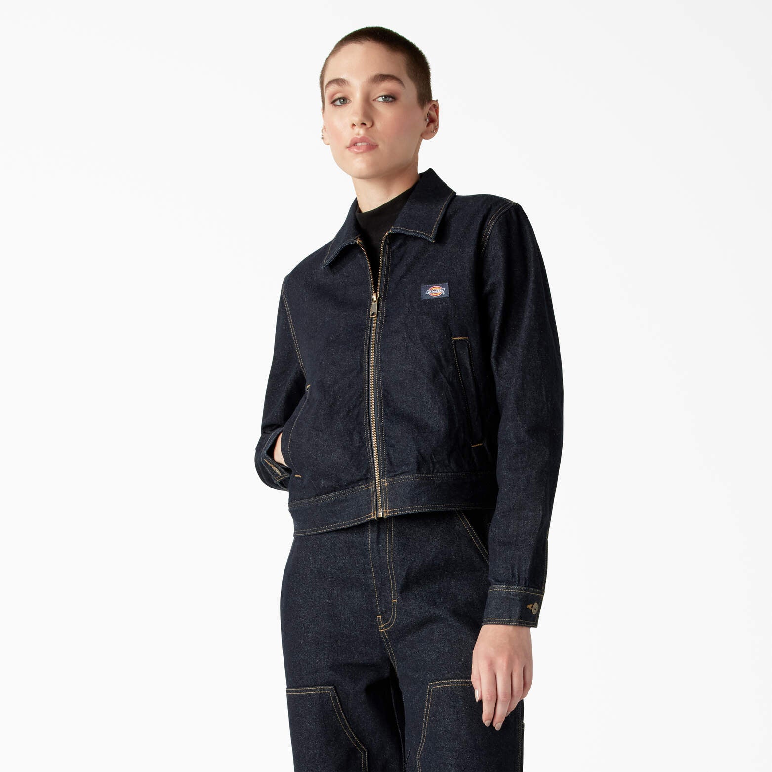 

Женская джинсовая куртка Dickies Madison, цвет rinsed indigo blue (rnb)