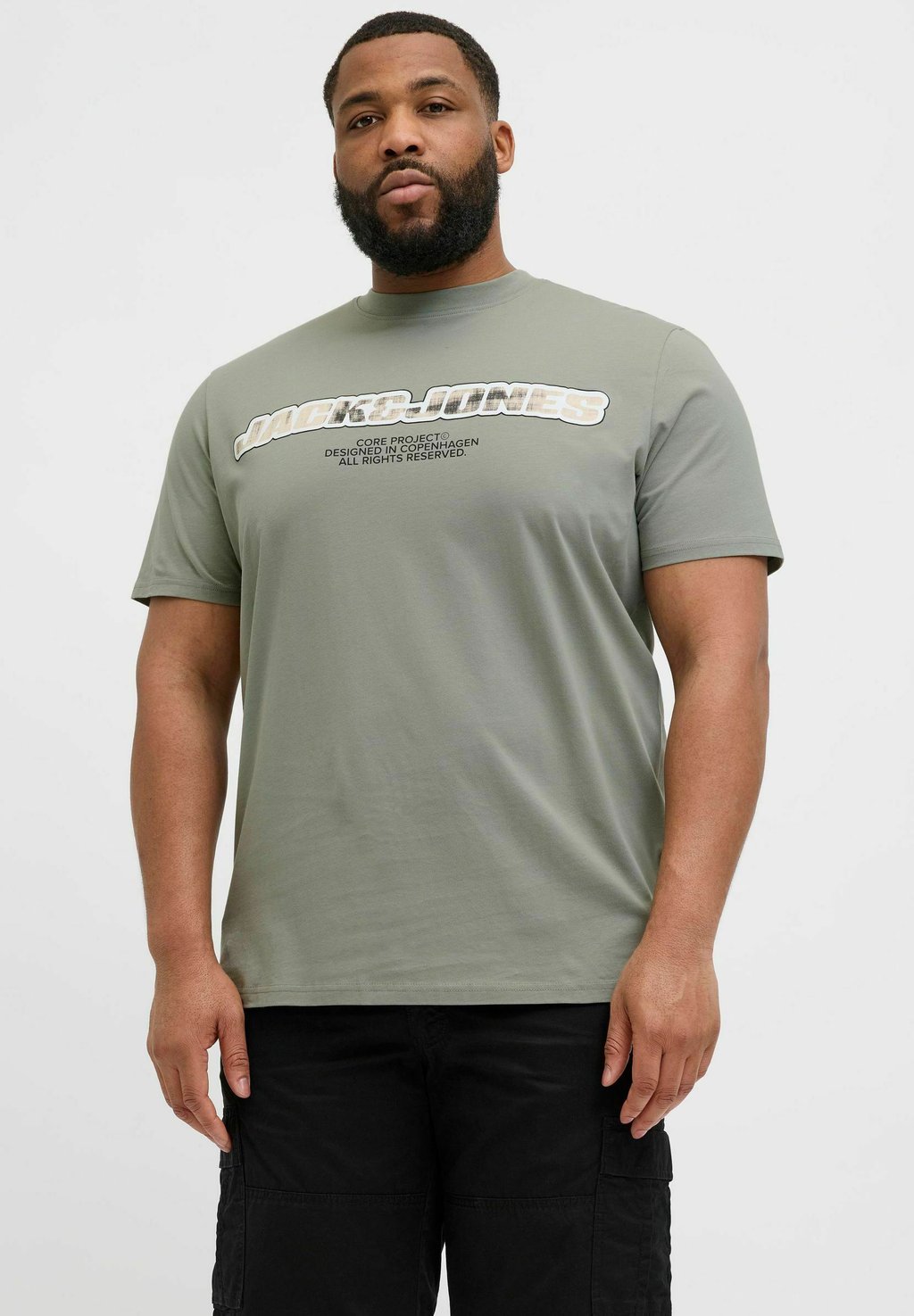 

Футболка с принтом PLUS SIZE Jack & Jones, темно-зеленый