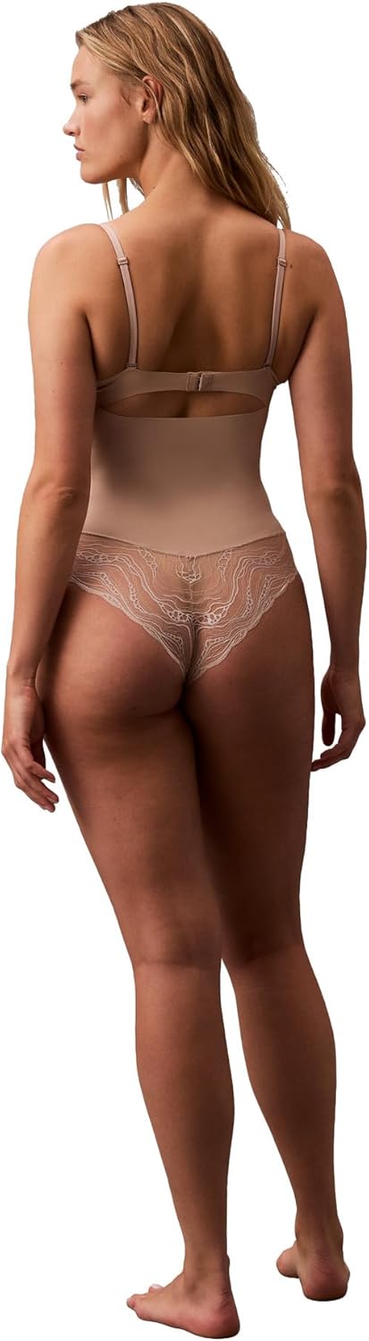Женское корректирующее белье Calvin Klein, чувственное, эластичное кружевное боди, Cedar — фото 2