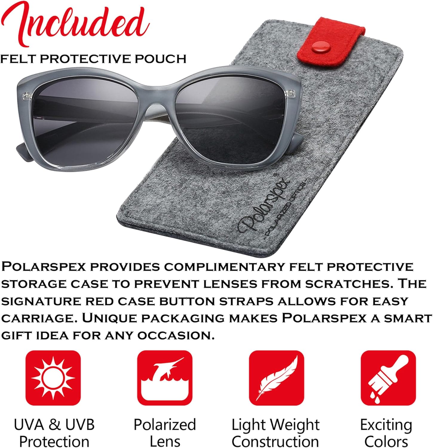 

Женские поляризованные солнцезащитные очки PolarSpex «кошачий глаз» – большие солнцезащитные очки с защитой от УФ-излучения UV400, стильные очки для пляжа или вождения, Slate Gray | Polarized Gradient Smoke