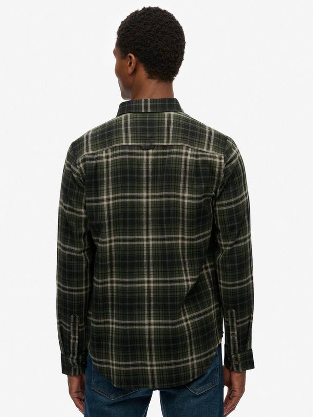 Длинная рубашка из хлопка в стиле лесоруба Superdry, Olive Green — фото 2