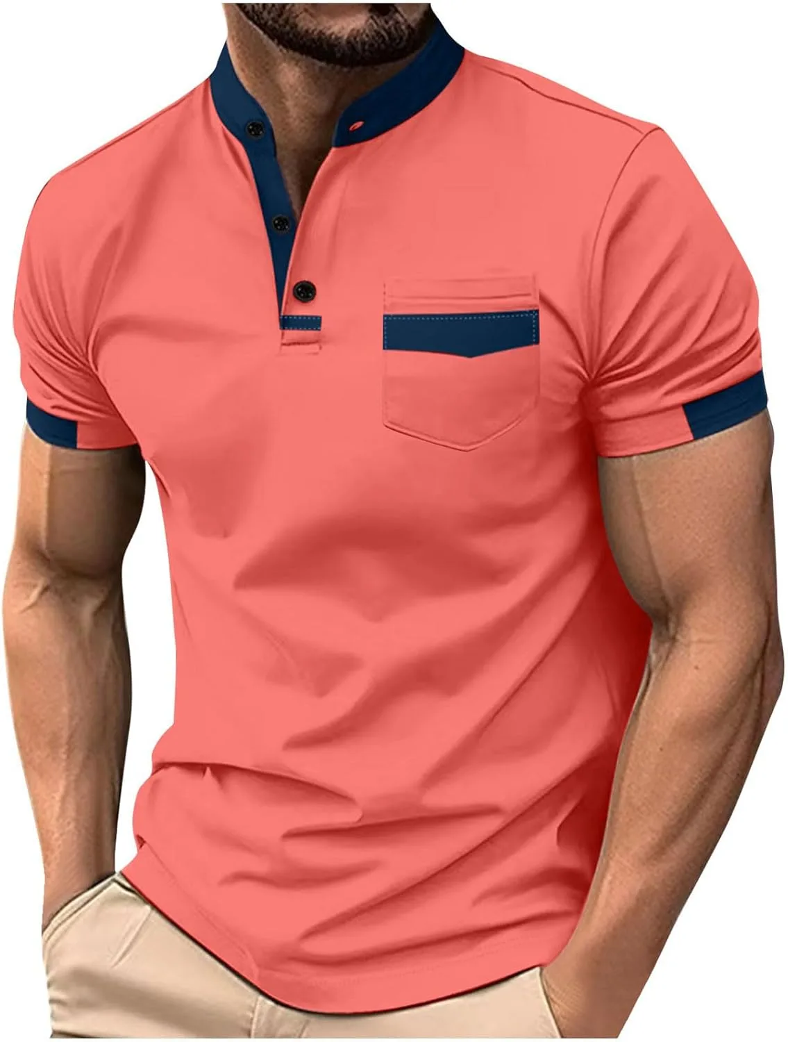 

Футболка-поло для мужчин Casual Golf Fishing, летняя, с карманом