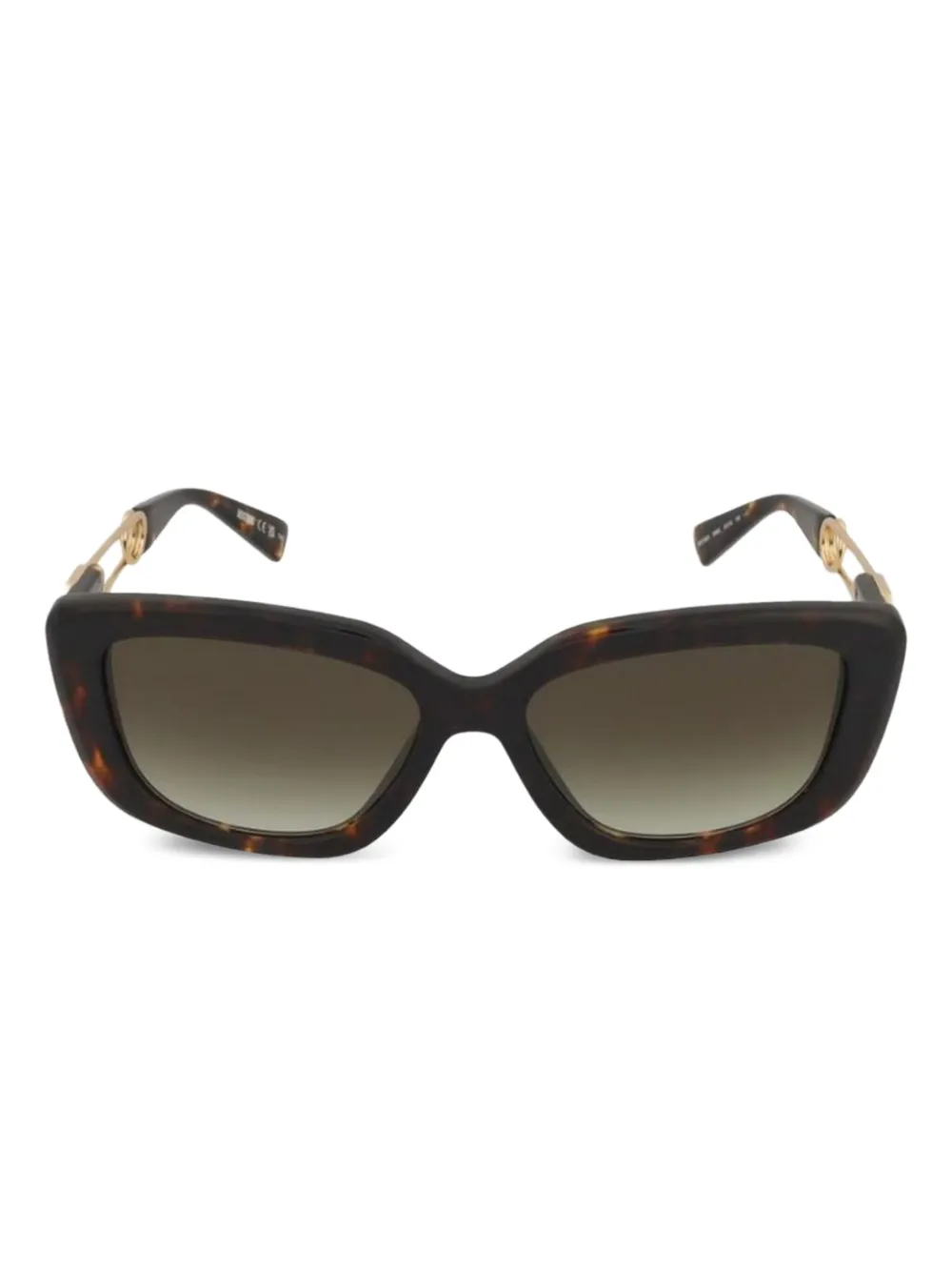 

Солнцезащитные очки в черепаховой оправе с булавками Moschino Eyewear, черный