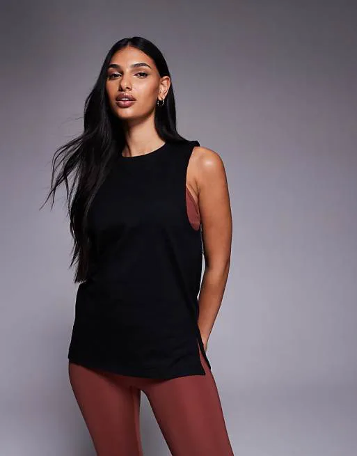 

4505 Icon черный хлопковый жилет с проймой и быстросохнущим покрытием