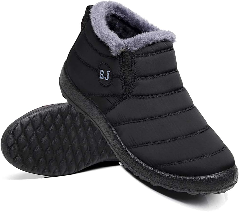 

Легкие зимние ботинки Ymombest для женщин и мужчин, противоскользящие, водонепроницаемые, на утолщенной подошве, с утеплителем, теплые с меховой подкладкой, кроссовкоподобные, черный