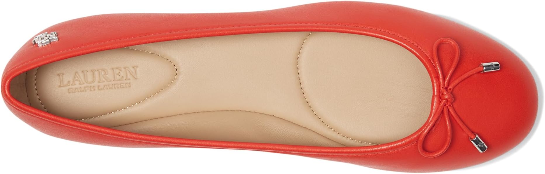 Балетки Lauren Ralph Lauren Jayna Nappa Leather Flats, цвет Bright Vermilion — фото 2