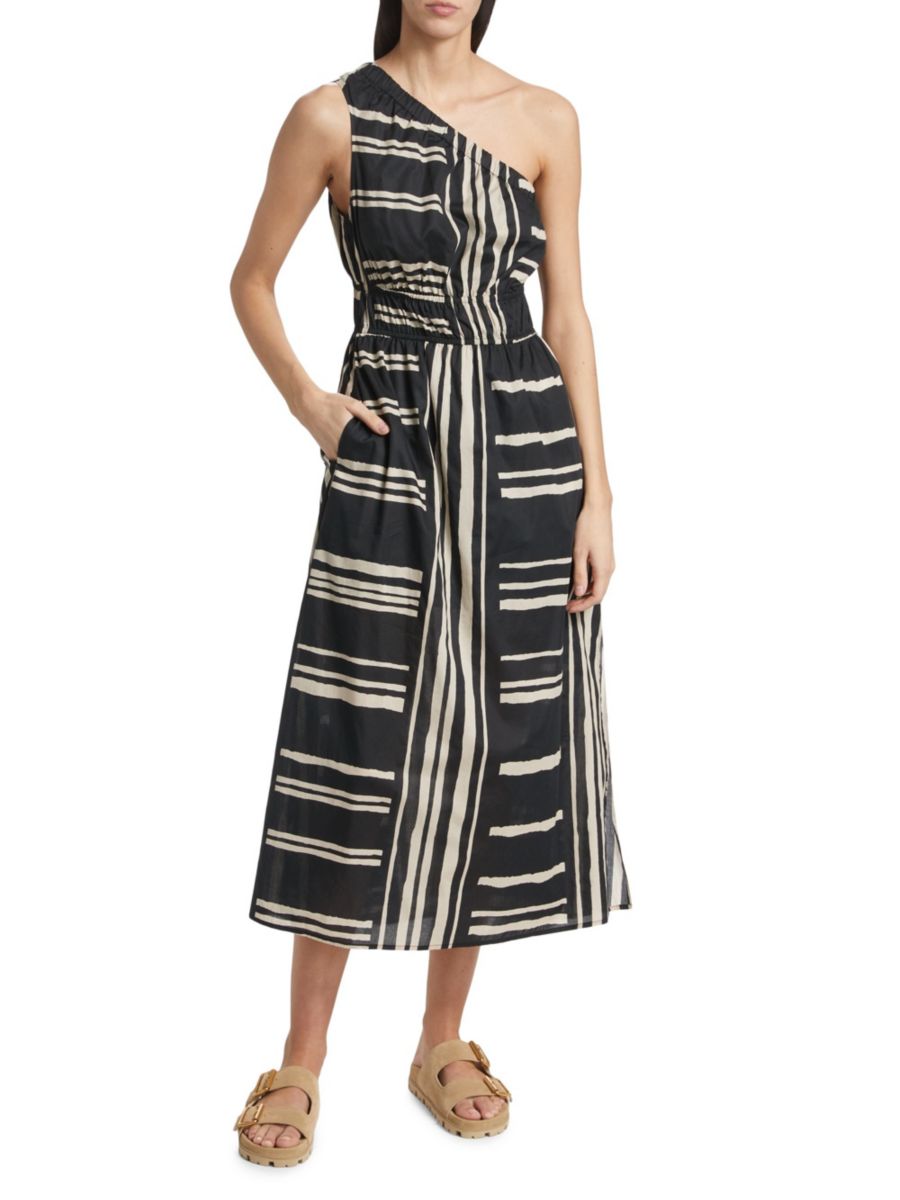 

Платье макси из хлопка в полоску Selani Rails, цвет Island Stripe