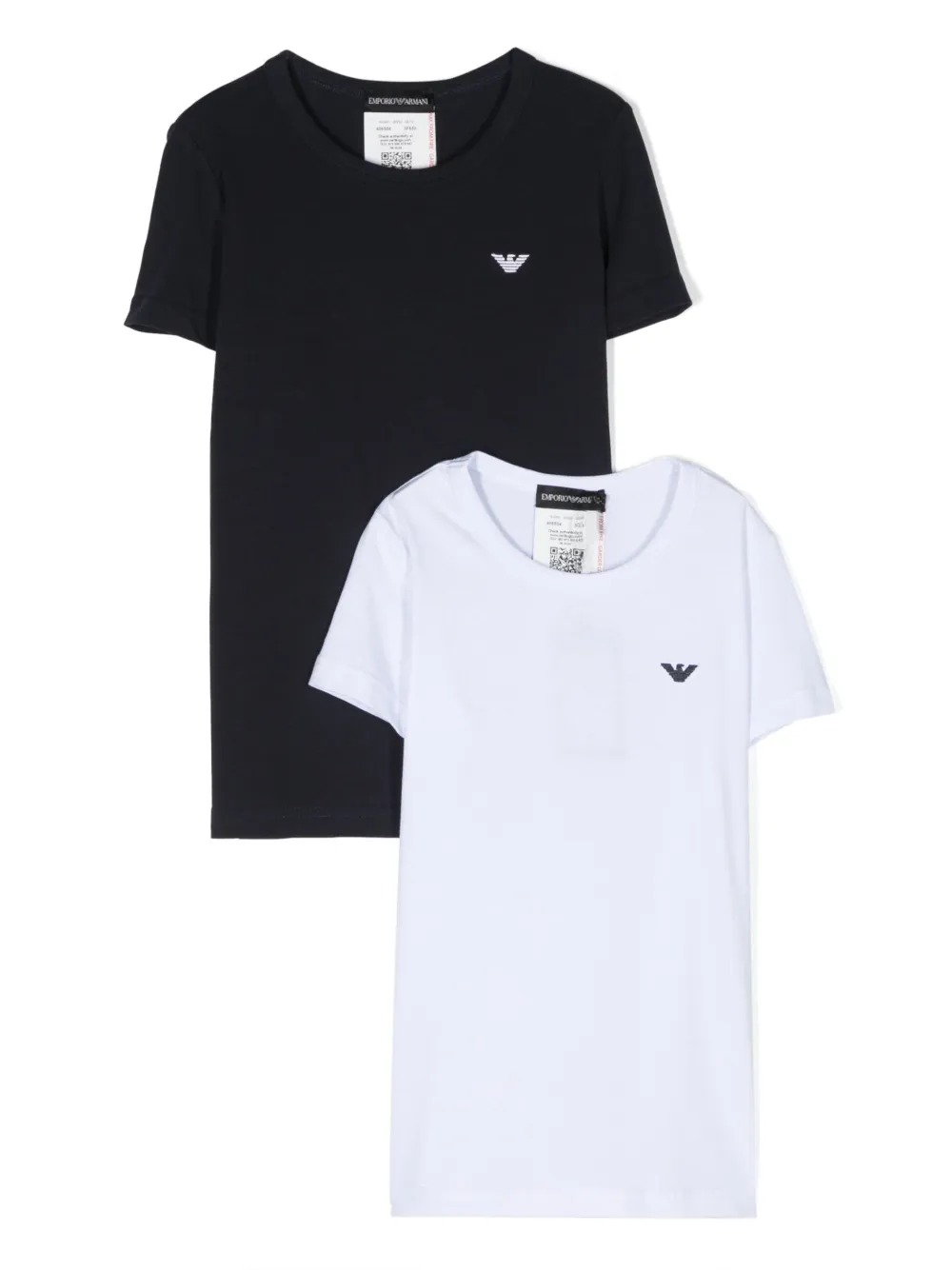 

Комплект из двух футболок с вышитым логотипом Emporio Armani Kids, синий