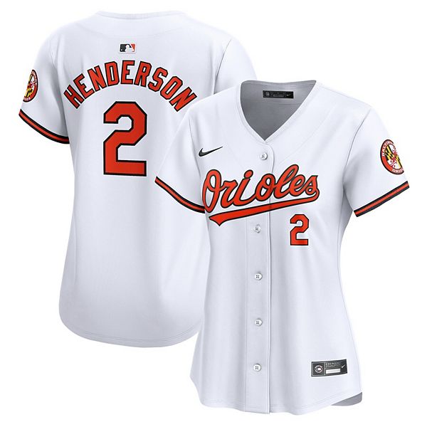 

Женская белая бейсболка Baltimore Orioles home limited игрока Гуннара Хендерсона Nike