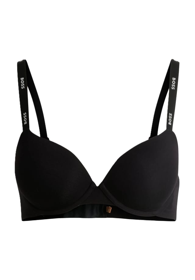 

Бюстгальтер на косточках с бретелями с логотипом Boss, черный