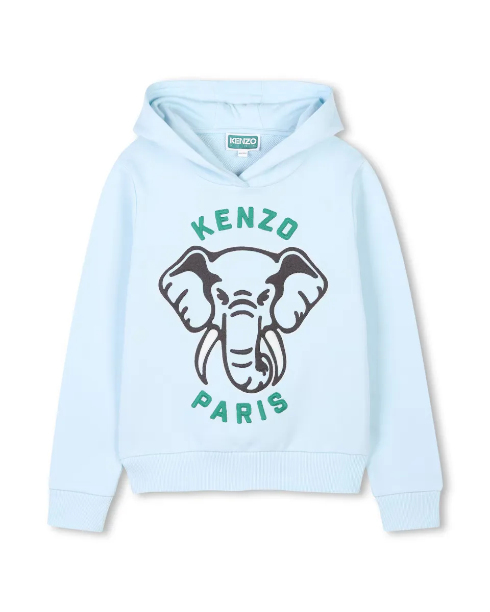 

Толстовка для мальчика с вышивкой спереди Kenzo Kids, голубой