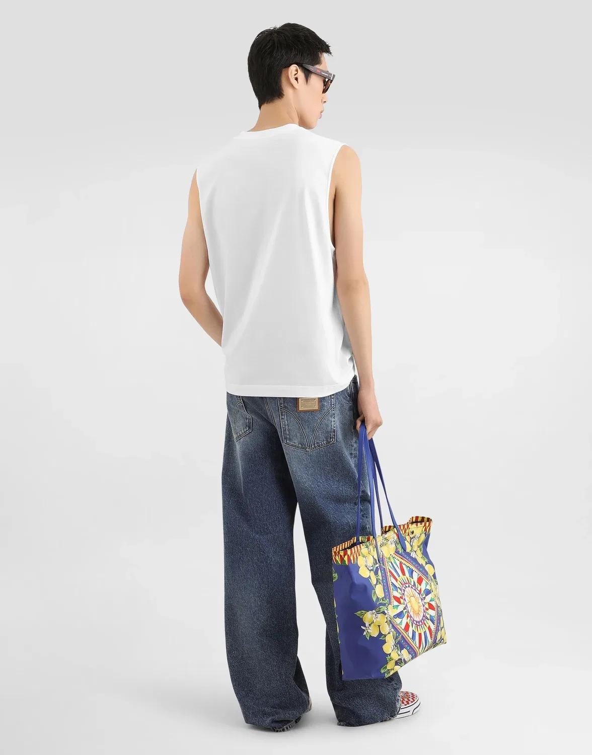 Хлопковый топ на бретельках с нашивкой Dolce & Gabbana, белый — фото 3