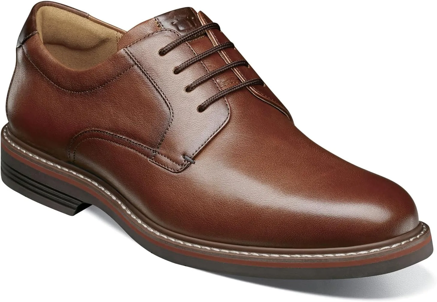 Мужские туфли Oxford Florsheim Norwalk с гладкой передней частью, коньячный