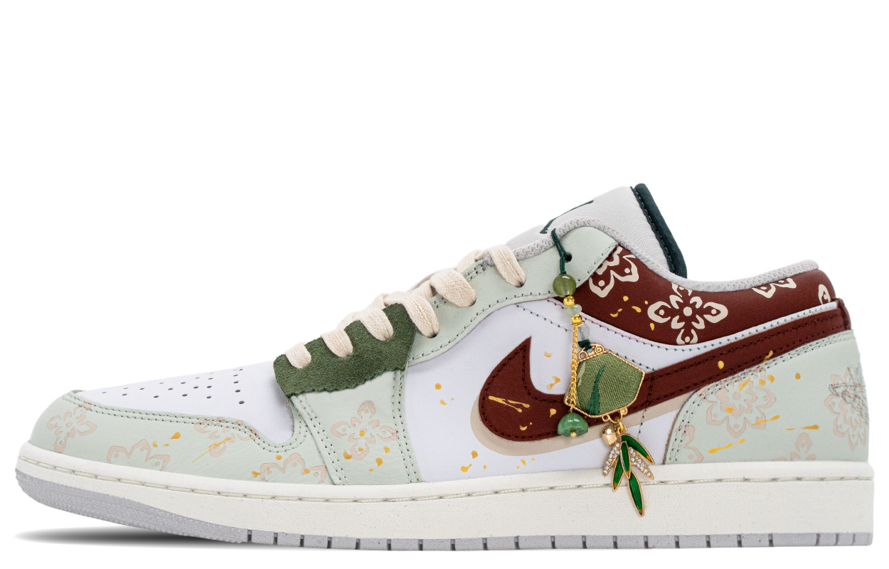 

Air 1 National Charm устойчивые к истиранию низкие винтажные баскетбольные кроссовки Unisex Jordan, зеленый