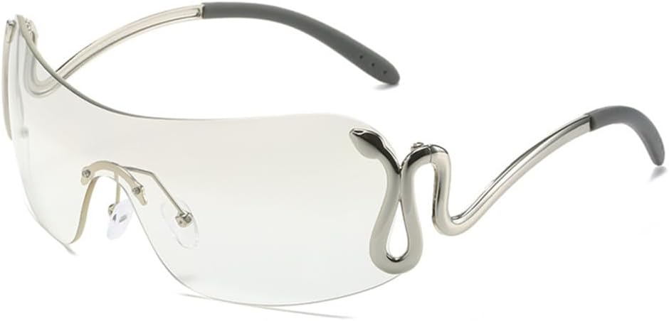 

Панк-солнцезащитные очки для женщин (1 шт.), солнцезащитные очки для мужчин с защитой от УФ-излучения UV400, оправа под змеиную кожу, защитные очки-маска LANGSER, C06 Silver Mirror