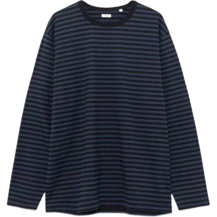 

Футболка с длинным рукавом FW25 COOLMAX в полоску Unisex Nanamica, синий