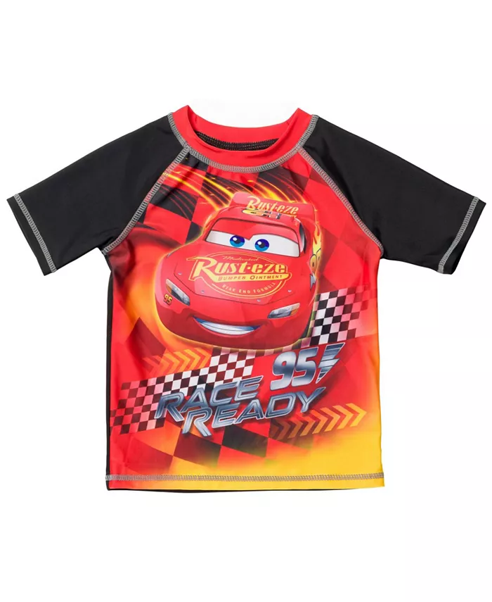 Детский комплект для плавания "Disney Pixar Lightning McQueen": рашгард и плавки Cars, мультиколор — фото 3