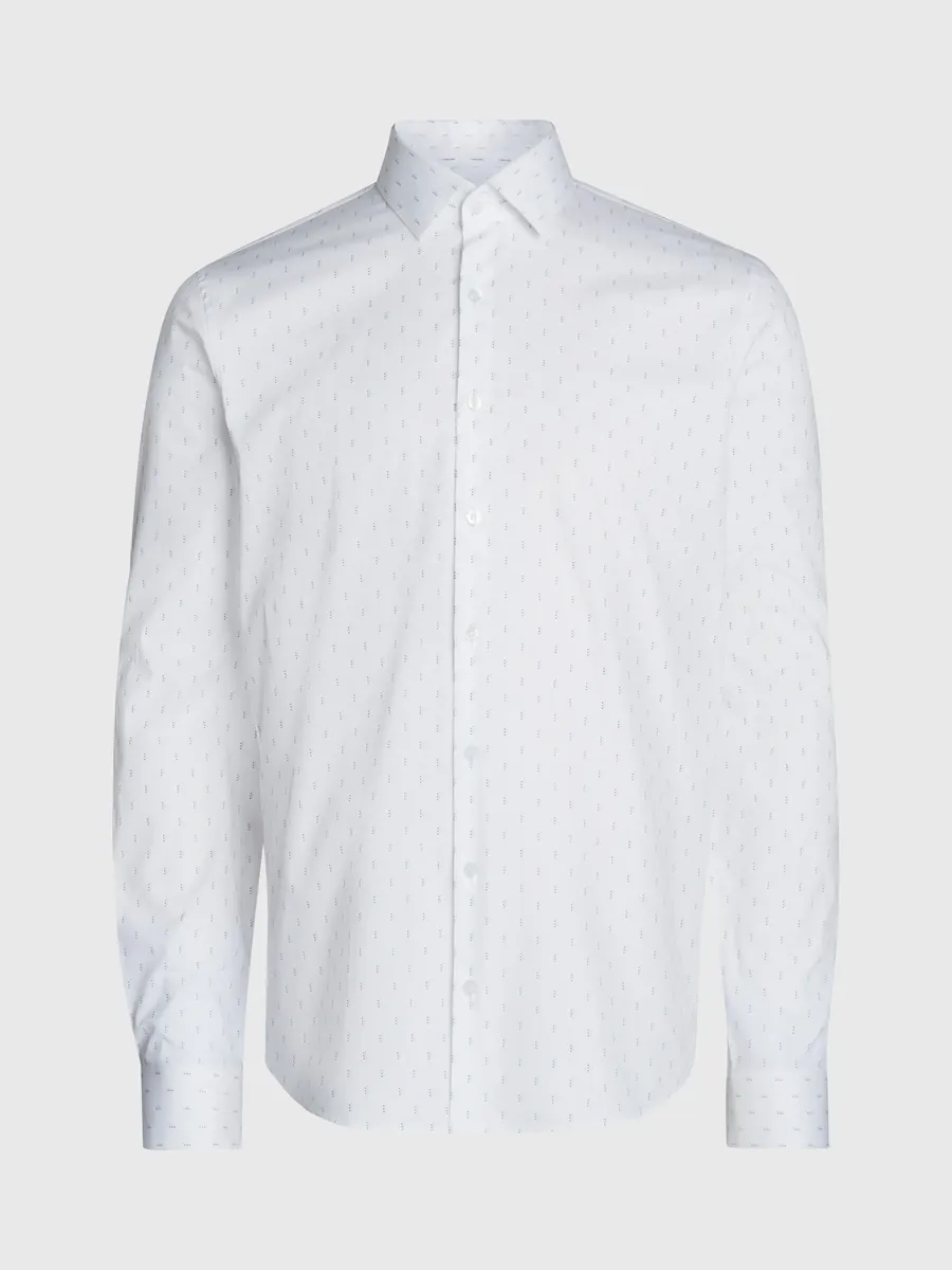 

Рубашка с длинными рукавами Calvin Klein "POPLIN LEAF PRINT SLIM SHIRT", белый