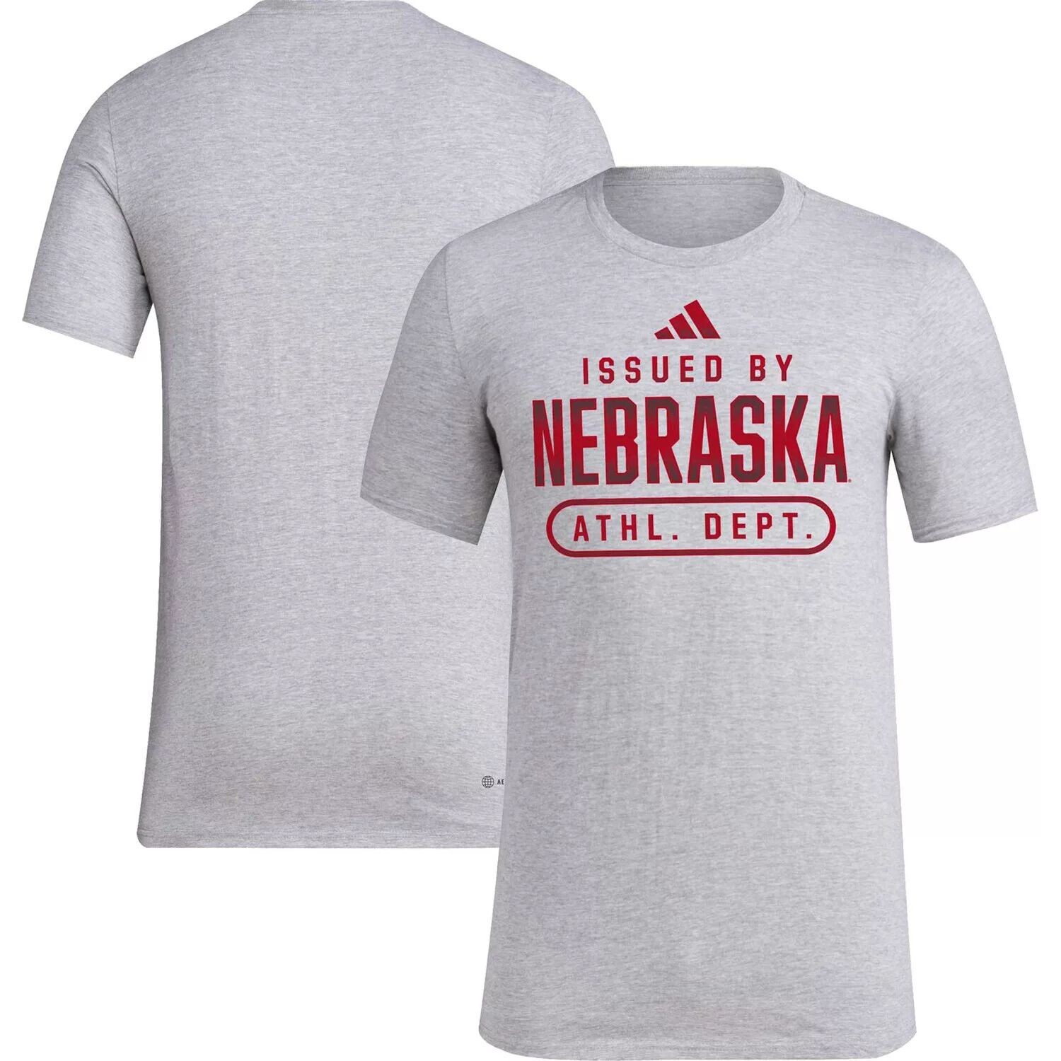 

Мужская футболка Hether Grey Nebraska Huskers Sideline AEROREADY Pregame adidas