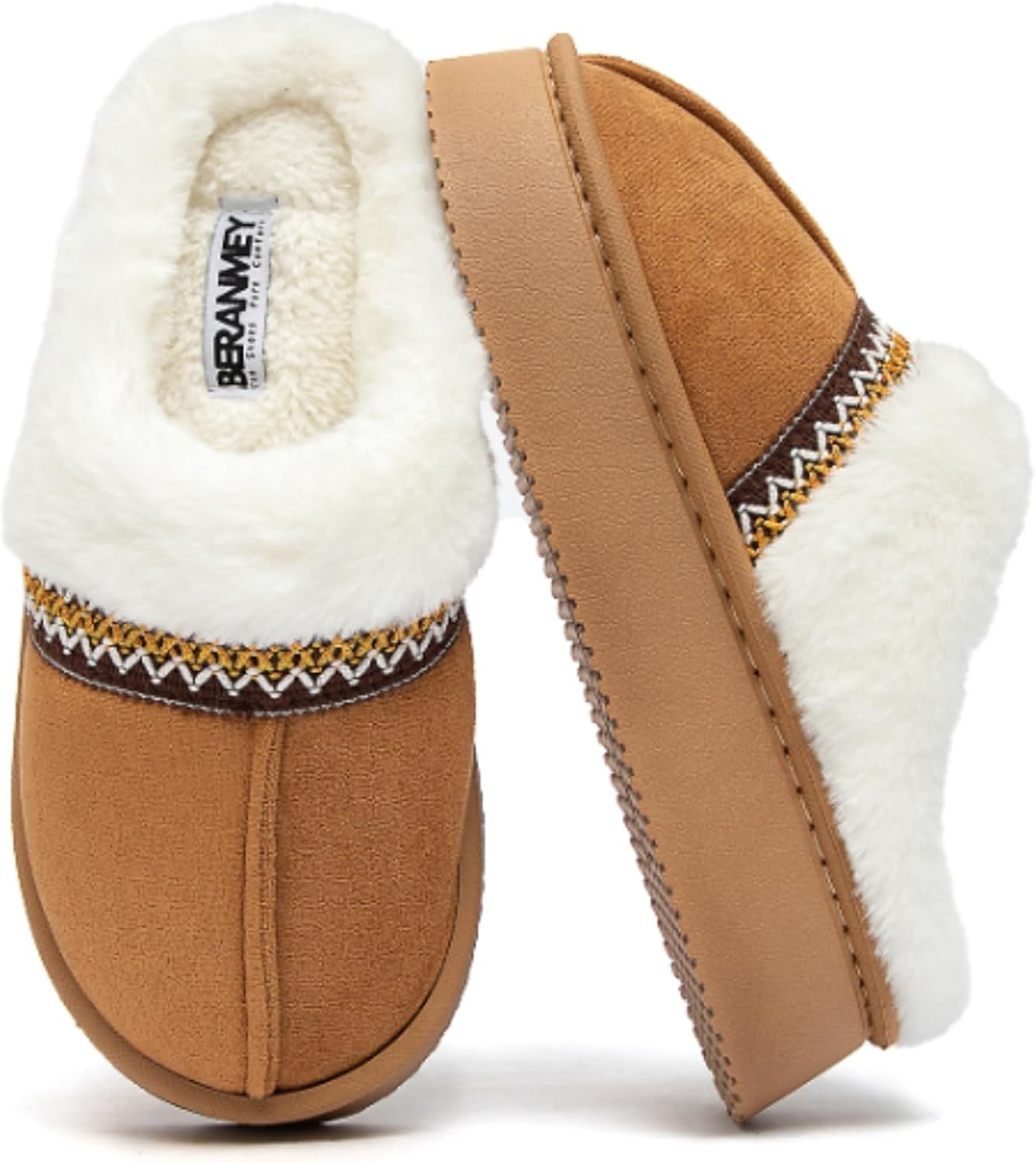 

Женские домашние тапочки из искусственного меха с эффектом памяти, нескользящие, теплые, пушистые, мягкие, унисекс, без застежек Generic, коричневый