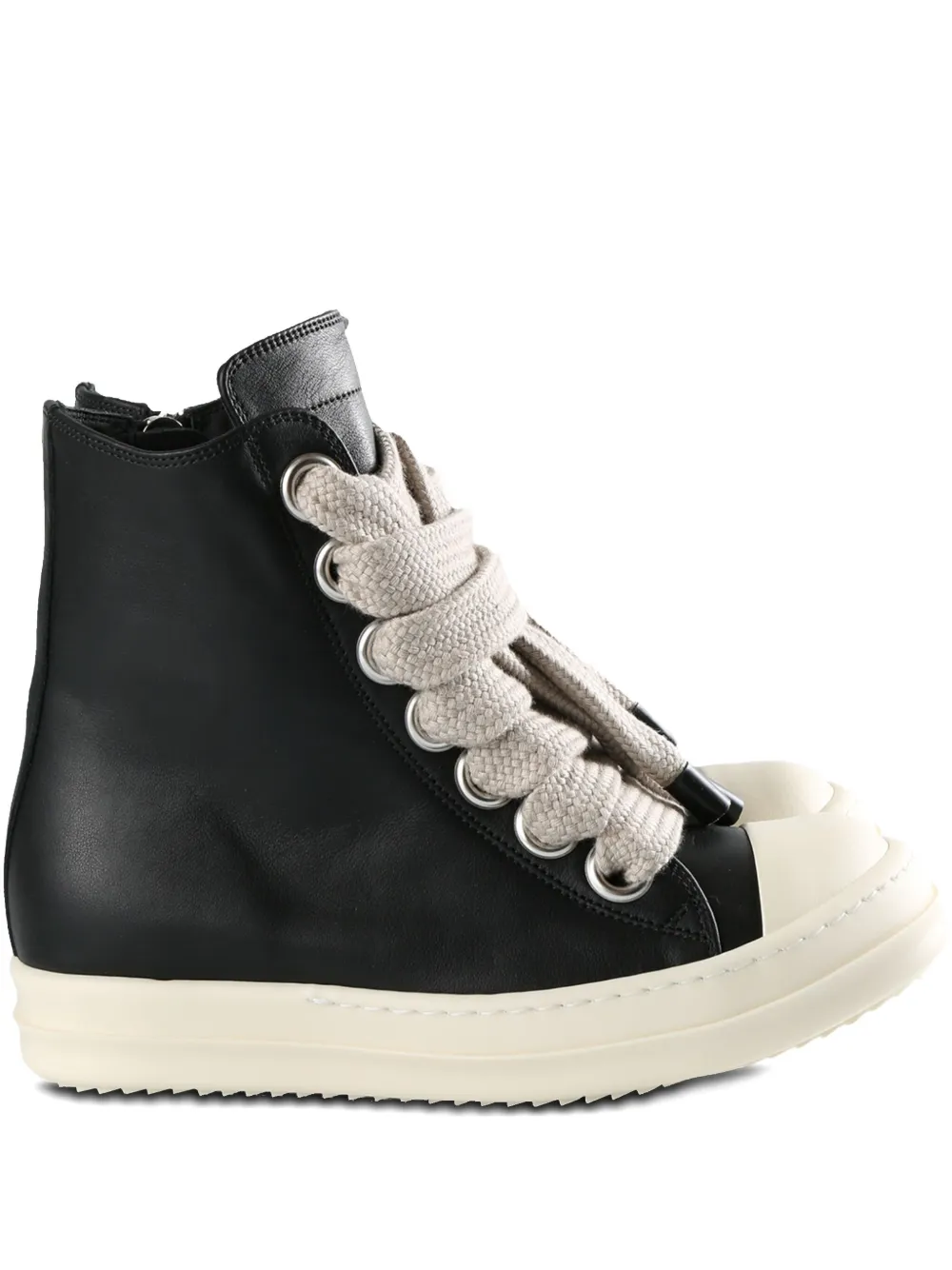 Кожаные высокие кеды Rick Owens, черный