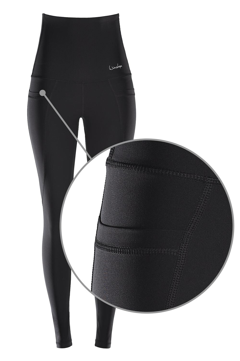 

Спортивные леггинсы Winshape Functional Power Shape High Waist Tights mit drei Taschen HWL114, черный