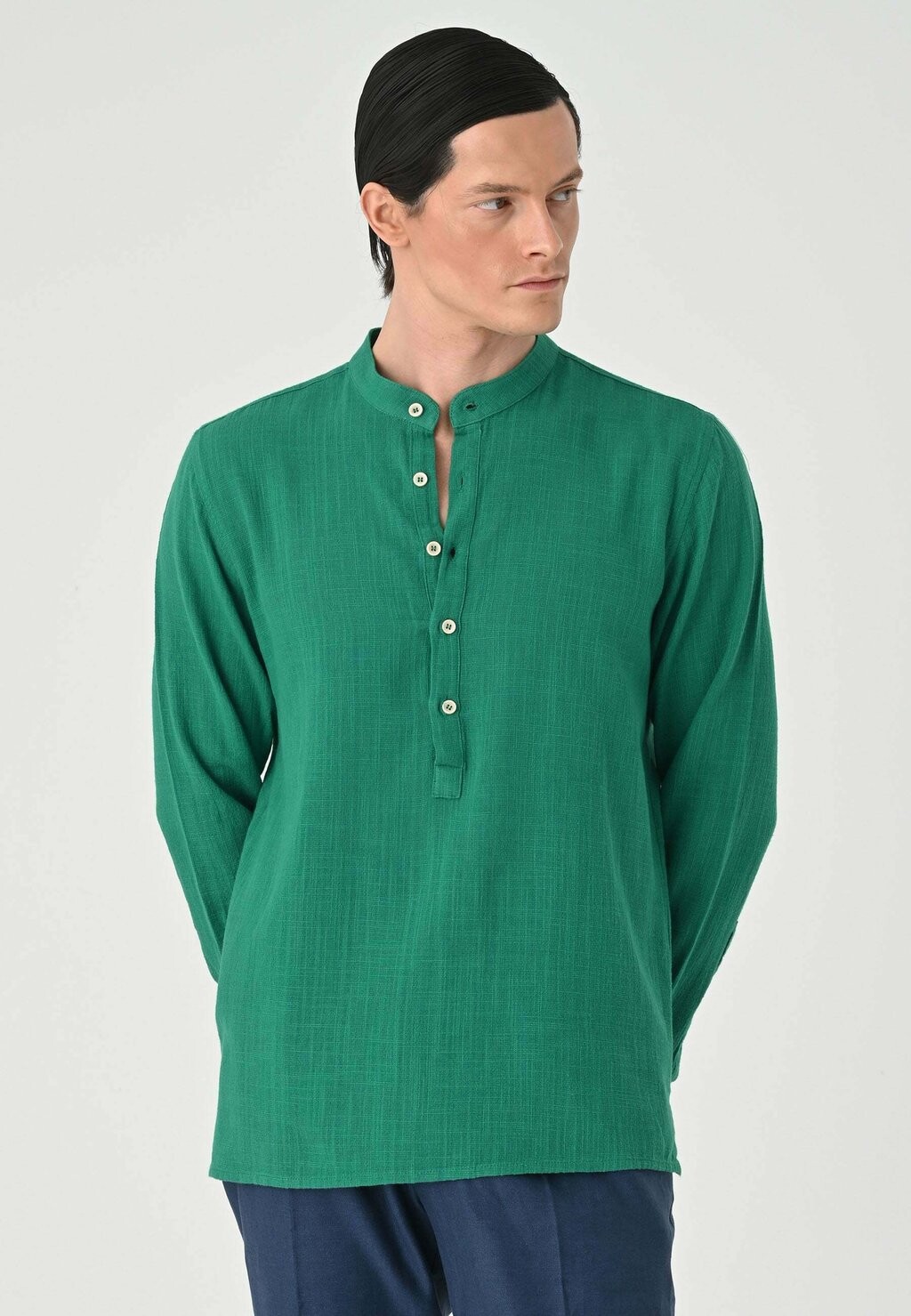 

Рубашка MANDARIN COLLAR LONG SLEEVE Antioch, зеленый