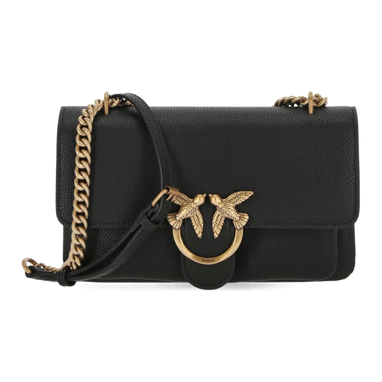 

Кожаная сумка-кроссбод через плечо женская черная PINKO