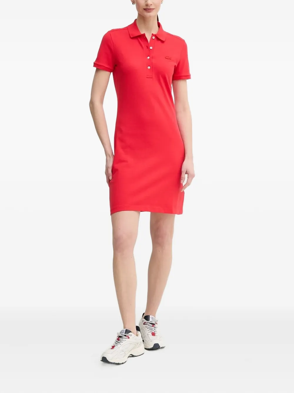 

Мини-платье-поло с короткими рукавами Lacoste, красный