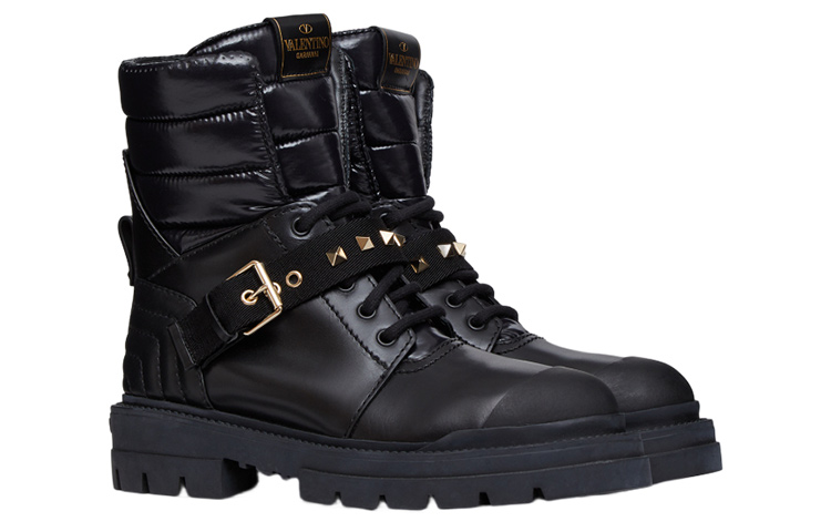 Валентино Черные Женские Ботильоны Rockstud на каблуке 2 см — фото 4
