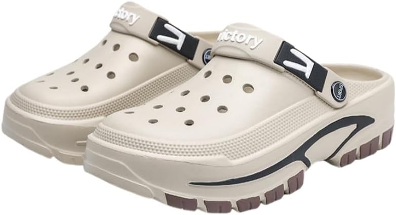 

Мужские массивные сабо - дышащие летние шлепанцы с быстро сохнущей и перфорированной структурой, нескользящая мягкая подошва, легкие и прочные обувь для улицы и повседневной носки Clolinde, хаки