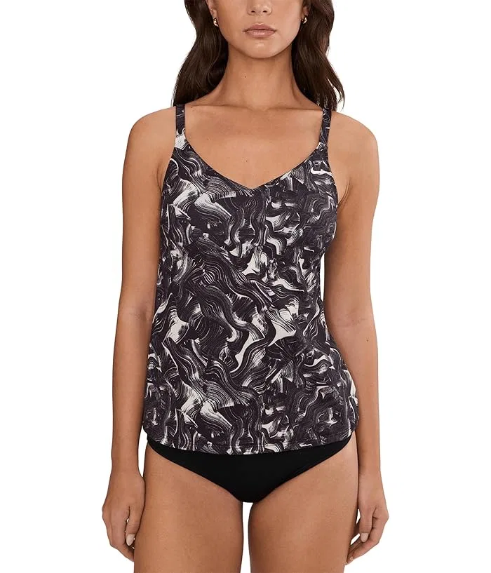 Танкини Nike Expressive Brushstrokes V-Neck, Black — фото 2