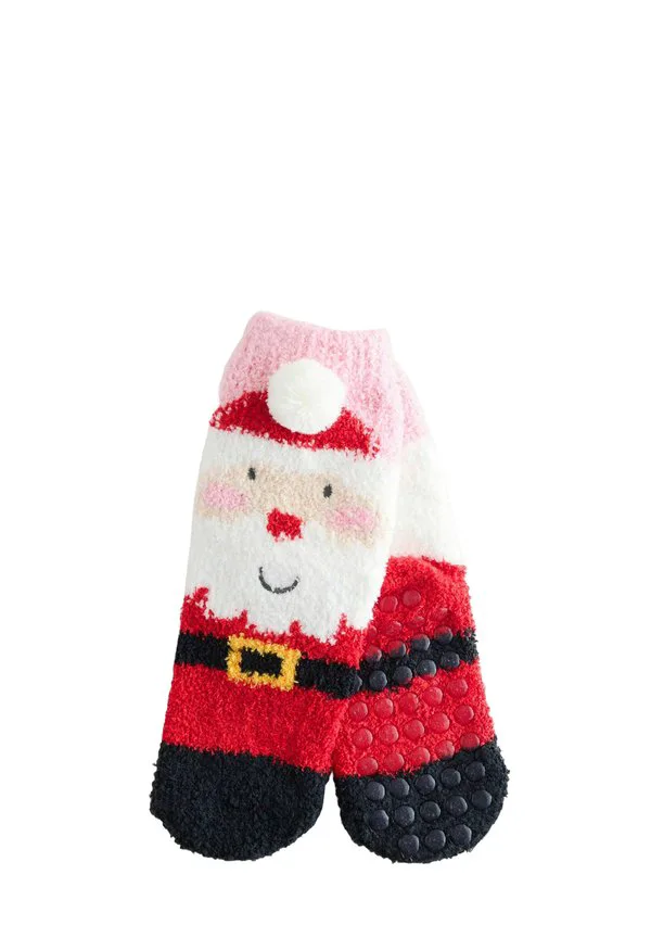 Рождественские уютные носки до щиколотки Next, Red Santa Print