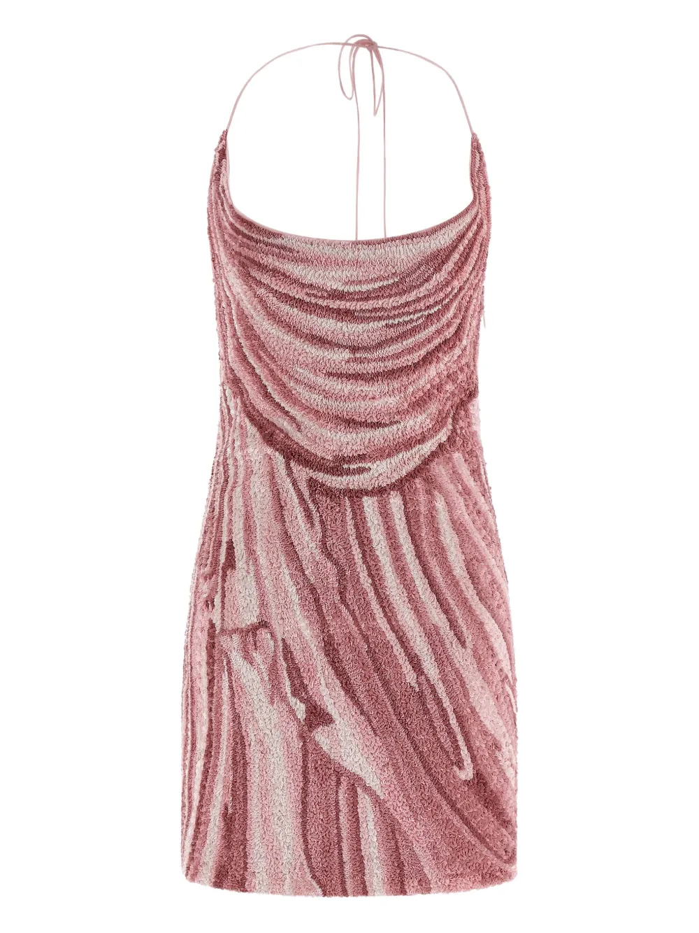 

Платье мини с вырезом халтер и пайетками BALMAIN, розовый