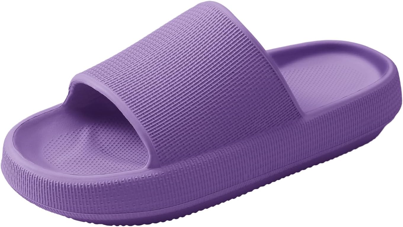 

Женские шлепанцы HUXMEYSON, мужские быстросохнущие шлепанцы, тапочки для душа с поддержкой свода стопы и амортизирующей подошвой, фиолетовый