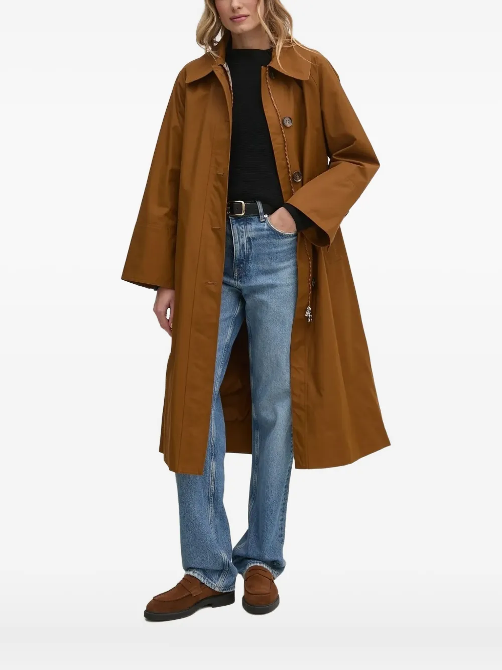 

Пальто с поясом Barbour, коричневый