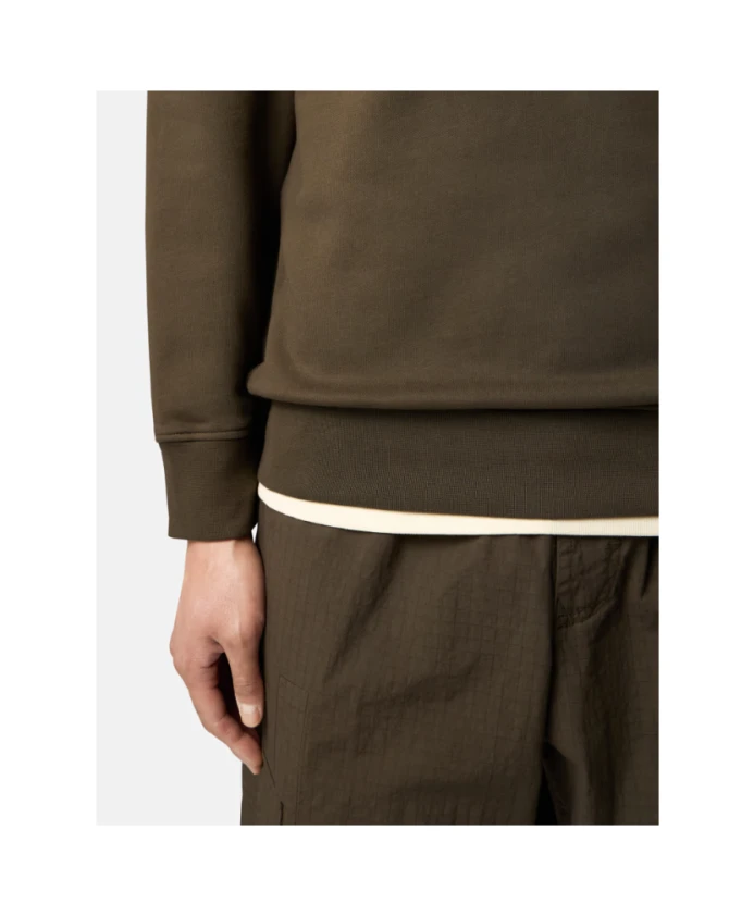 Свитер с круглым вырезом цвета хаки Stone Island, зеленый — фото 4