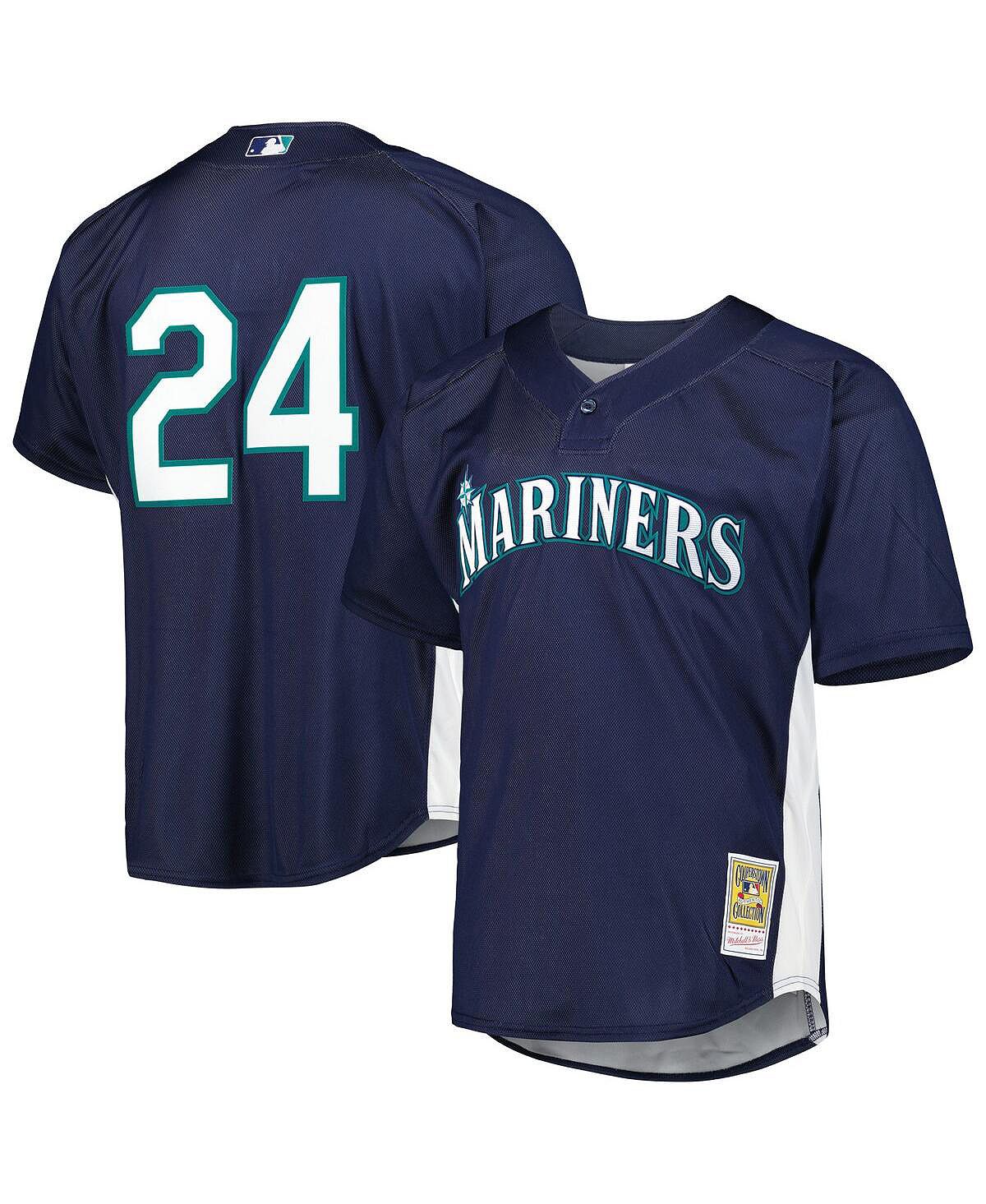 

Мужское тренировочное джерси с сеткой Ken Griffey Jr. Navy Seattle Mariners Cooperstown Collection Mitchell & Ness