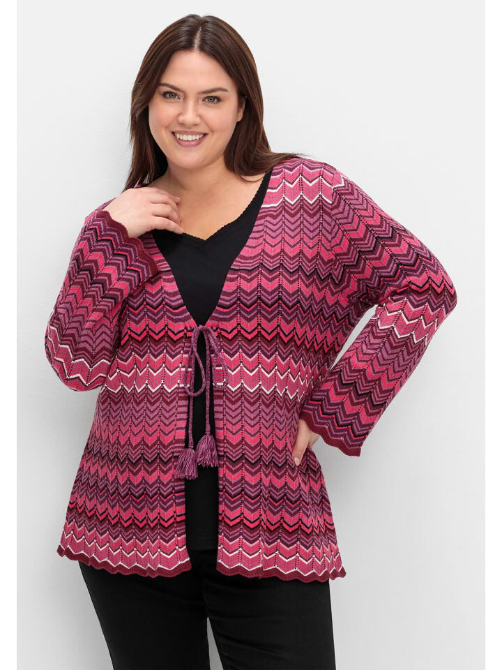 

Кардиган sheego Strickjacke, цвет weinrot gemustert