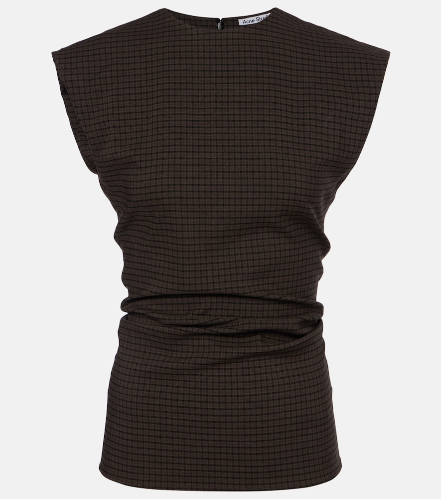 

Топ из смесовой шерсти Tanado в клетку Acne Studios, Multi Brown