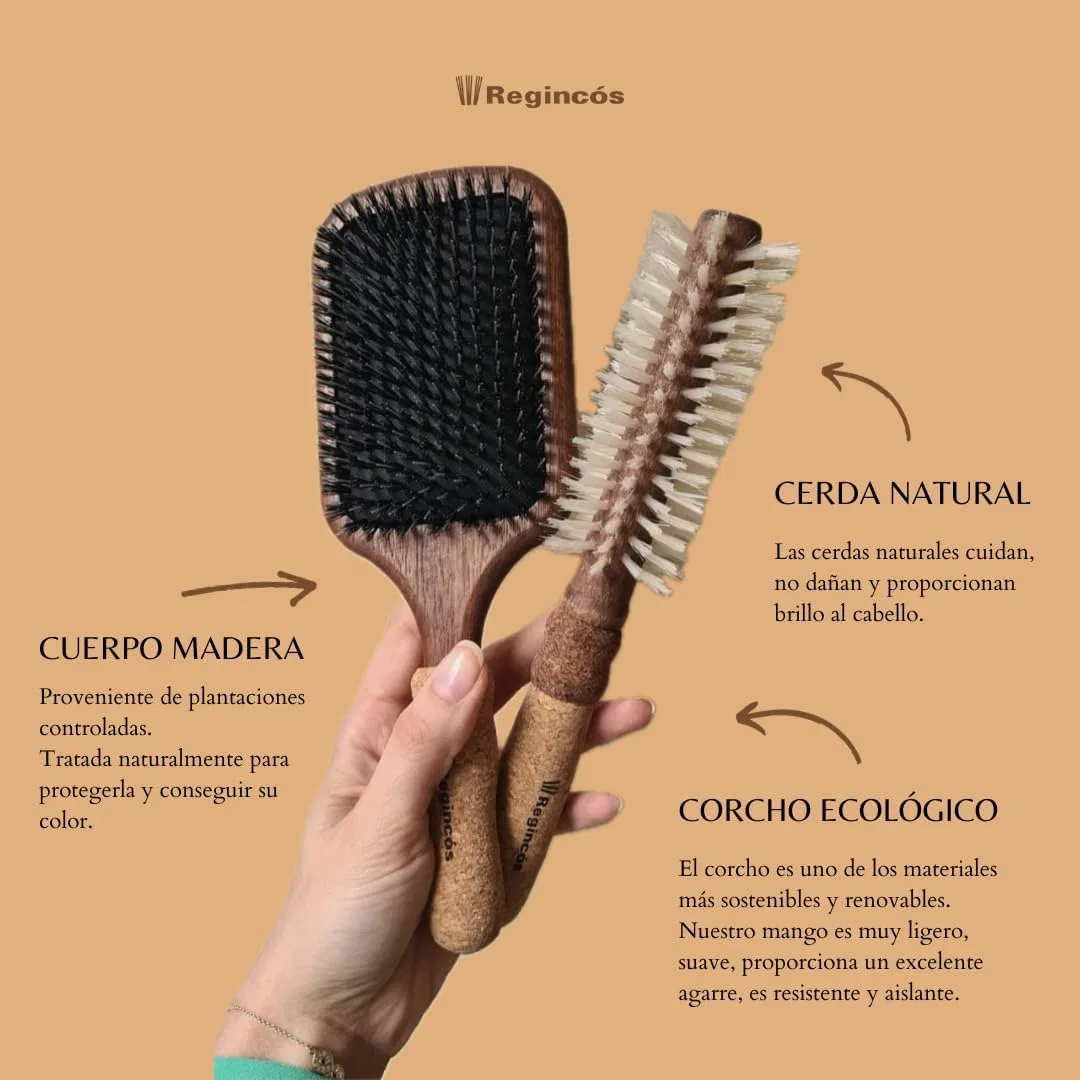 Экологичная круглая щетка для волос «E.Cork Blonde 870» от Regincós Regincós — фото 4