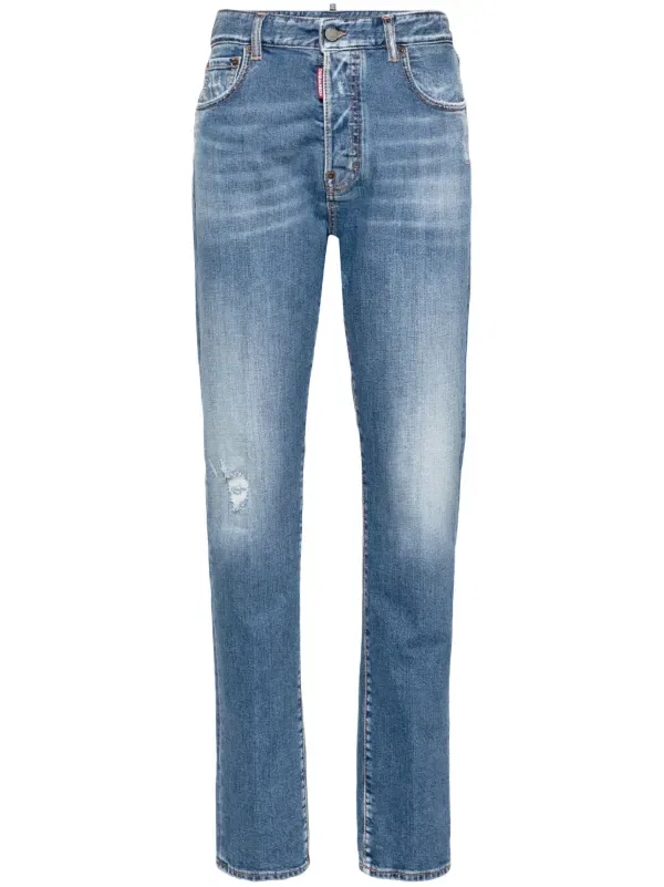 642 прямые джинсы с эффектом потертости Dsquared2, синий