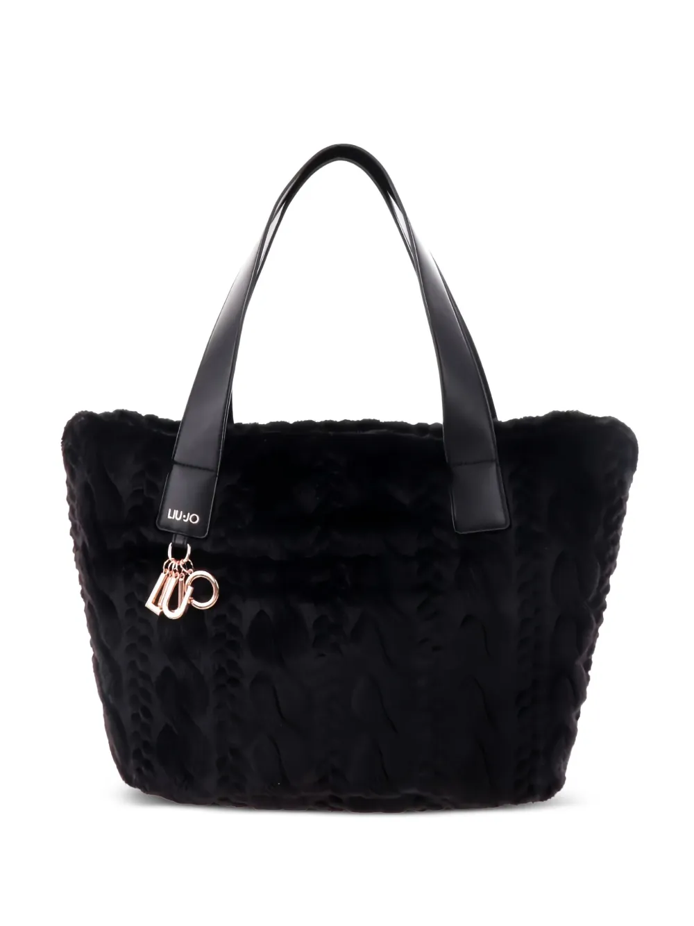 

Большая сумка-тоут фактурной вязки LIU JO, черный