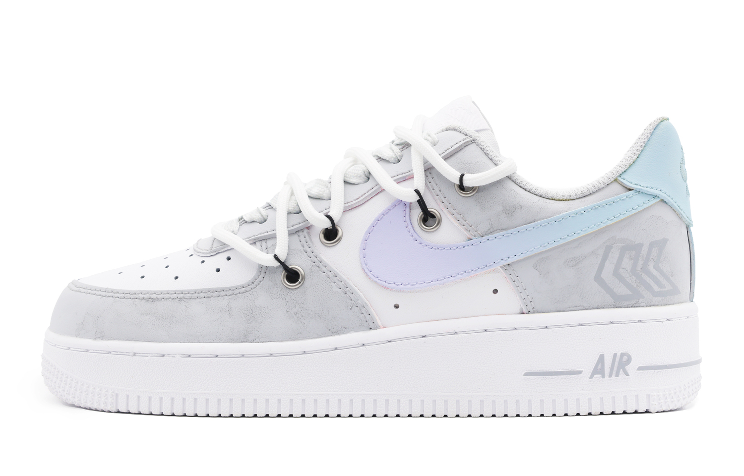 

Кроссовки Nike Air Force 1 Low Top Skateboard Мужские Серый Белый Светло-Серый